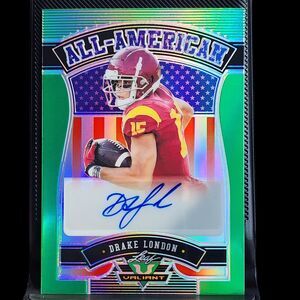 2022 Leaf Valiant Drake London All-American Green Autograph RC #24/40 AA-DL1